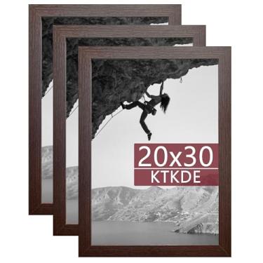 Imagem de KTKDE Moldura para pôster, 50 x 76 cm, pacote com 3, 76 x 50 molduras de madeira com acrílico polido, montagem na parede horizontal ou vertical, grande estúdio, galeria de fotos, arte de parede