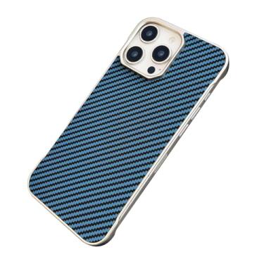 Imagem de Capa de couro para iPhone 16/16 plus/16 pro/16 pro max, capa de telefone leve de luxo com textura de fibra de carbono sem bordas capa fina anti-impressão digital