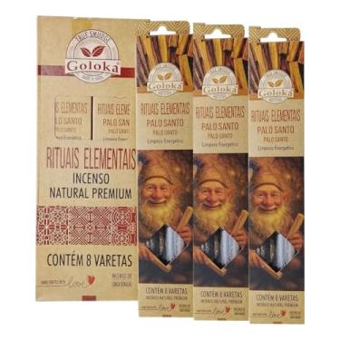 Imagem de Incenso Goloka Smudge Natural Premium Ritual Elemental - Palo Santo 3 caixas