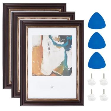 Imagem de OLYCRAFT Pacote com 3 molduras para diploma de 28 x 19 cm, moldura para exibição de certificado, grau de documento, moldura para pendurar na parede, para documentos, diploma de bacharelado e mestrado