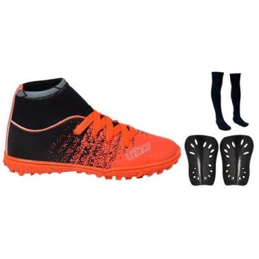 Imagem de Chuteira Society Infantil Botinha Cano Alto Grama Sintética Sosaite Fu