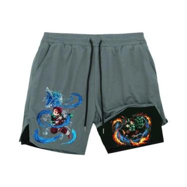 Imagem de Bermuda Esportiva Masculina Estampada Moderna Para Corrida E Fitness, 