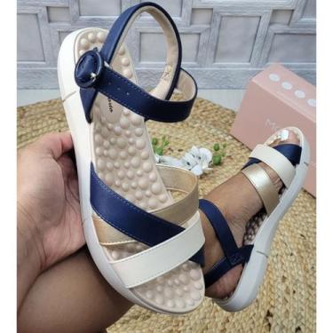 Imagem de Sandália Verde Caramelo Modare Ultra Conforto Moda Feminina, Azul, 37