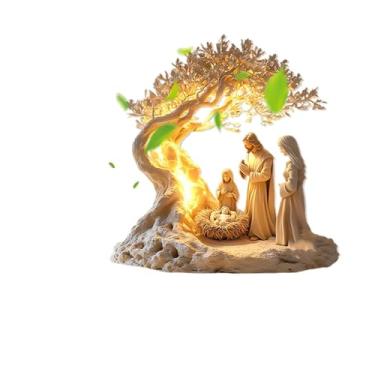 Imagem de Ornamento criativo de mesa de presépio de Natal acrílico 2D designs planos decorações de exibição de mesa para atmosferas sagradas presépio acrílico