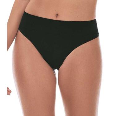 Imagem de Calcinha Tanga Cós Largo sem Costura Zee Rucci Preto, G, Preto