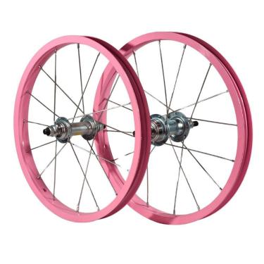 Imagem de Roda Traseira Aro 16 De Alumínio Colorido Para Bicicleta Infantil Cor Rosa