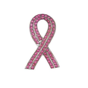 Imagem de Broche Pin Pink Ribbon Crystal Strass Alloy 2,5x5,2 cm - Yiweisai