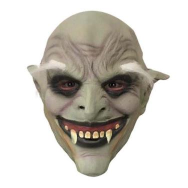 Imagem de Máscara de sobrancelha branca Old Demon Latex Horror Capa facial compl