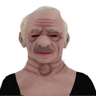 Imagem de Máscara de cosplay, chapéu de látex para vovô de cabelos brancos - yiw