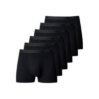 Imagem de Kit com 6 Cuecas Boxer Lupo com Abertura 660-003, Preto, M