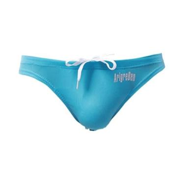 Imagem de Sunga Masculina De Cintura Baixa Respirável Sexy Cor Sólida Com Bolsa 