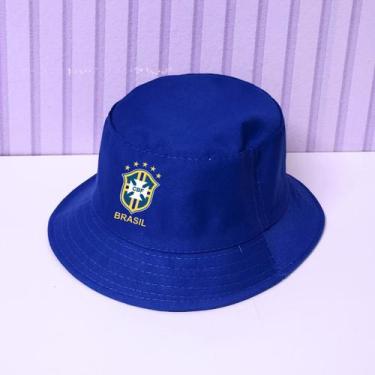 Imagem de Chapeu Bucket Hat Unissex BRASIL Copa Do Mundo Casual COR:AMARELO/GRAF