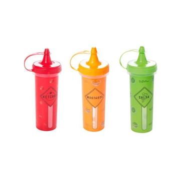 Imagem de Bisnaga Ketchup Mostarda Molho Tubo Bico Plastico 250ml - Genérico