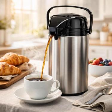 Imagem de Garrafa Termica 1.9 Litro Inox Pressao Alavanca Conserva Quente Frio L