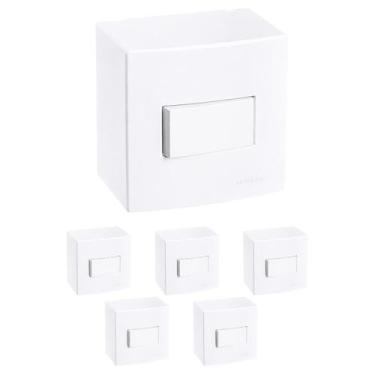 Imagem de Kit 6 Caixa de Sobrepor com 1 Interruptor Simples 10a 75x75m - MarGiri