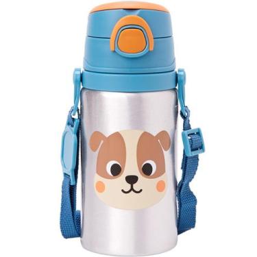 Imagem de Garrafa De Alumínio Com Canudo 22171 Cachorro Zoo - Buba