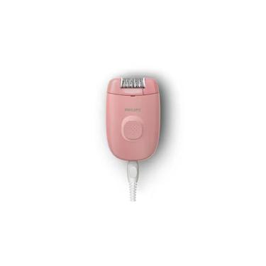 Imagem de Depilador Elétrico Satinelle BRE229-00 Depilação a Seco Cabeça Lavável com Capa Massageadora Rosa com Branco Philips