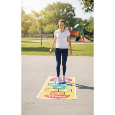 Imagem de 2x Tapete Amarelinha Infantil Lona 75x190cm - Aprendizado Di - Congrat