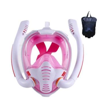 Imagem de Máscara De Snorkel Para Adultos Com Tubo Duplo De Silicone, Óculos De 