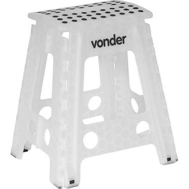 Imagem de Banqueta Plástica Dobrável Branca Vonder Degrau Banco