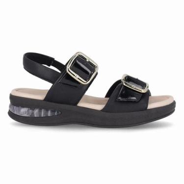 Imagem de Sandália SoftStep Anabela Piccadilly 599003 Feminino, Preto, 36
