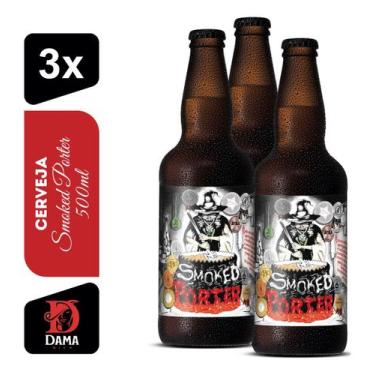 Imagem de Cerveja Smoked Porter Dama Bier 500ml Kit 3 Unidades