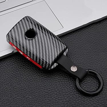 Imagem de Venus-David Capa de silicone para chave do carro Porta-chaves Bolsa para chave do carro, adequado para Mazda 3 Alexa CX-30 CX30 CX5 CX 5 CX-5 CX8 CX9 CX4 2019 2020,3 botão carbono vermelho