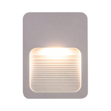 Imagem de 6x Luminária Balizador Fit Slim BRANCO Ip65 Led 2w Para Parede Escada Muro Caixa 4x2 P/ Area Externa E Interna St1337