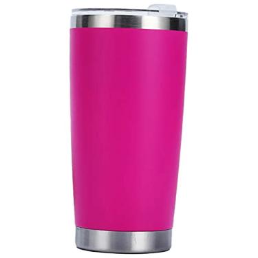 Imagem de Outty Copo Rambler de 590 ml, aço inoxidável, isolado a vácuo com tampa MagSlider e Canudo, Rosa vermelha