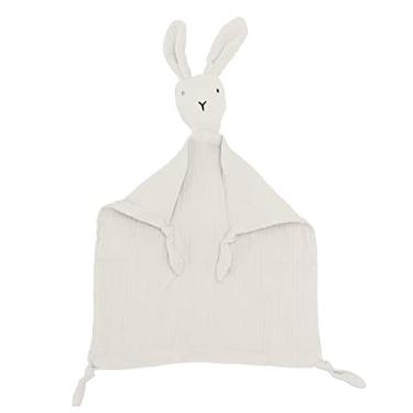 Imagem de Cobertor de Segurança para bebê Coelhinho de Algodão Macio Adorável Cobertor Confortável para Dormir (Bege)
