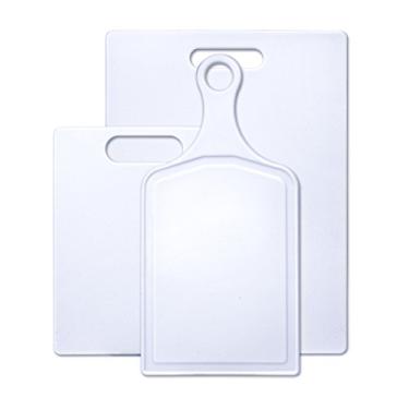 Imagem de Farberware Tábua de corte de plástico, conjunto de 3 com pá, branco
