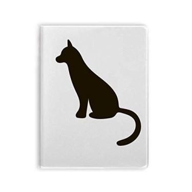 Imagem de Caderno de desenho de animal fofo de gato preto capa macia diário
