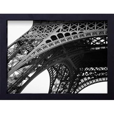 Imagem de Quadro Decorativo Estrutura Torre Eiffel Decore Pronto Preto/ Branco 44x34 cm