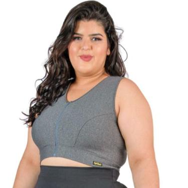 Imagem de Top Fitness Alta Sustentação Com Zíper Feminino Plus Size Fitness Catw