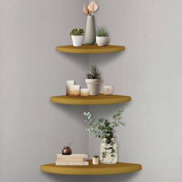 Imagem de KIAGA, Kit Prateleira de Canto de Parede Colorido em Mdf Laqueado Cor:DOURADO METALIZADO;Tamanho:ÚNICO