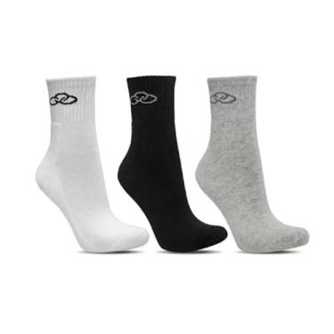 Imagem de Kit meia olympikus tripack cano medio ref: oiwsa81921 feminino, Branco