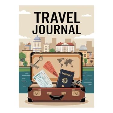 Imagem de Revista de viagem Caderno, diário de viagem para homens,Notebook de viajantes de capa dura governada com cinta elástica | Noto portátil para registros manuscritos bilhetes colados