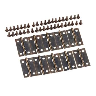 Imagem de 10 peças de dobradiças decorativas antigas de 30 mm x 18 mm com 4 furos, para porta de ferragens, gaveta, caixa de joias, armário de madeira - bronze antigo