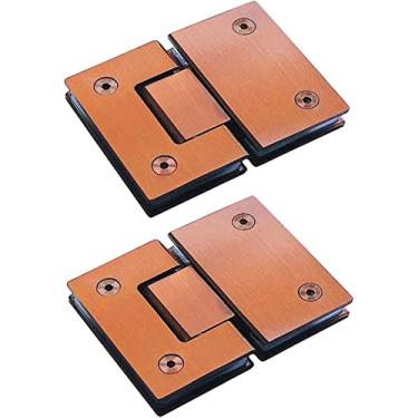 Imagem de Braçadeira de porta de vidro resistente para porta de chuveiro, 2 dobradiças de porta de vidro de 180 graus, dobradiça de porta de chuveiro de vidro pesado, peças de reposição de porta de armário de