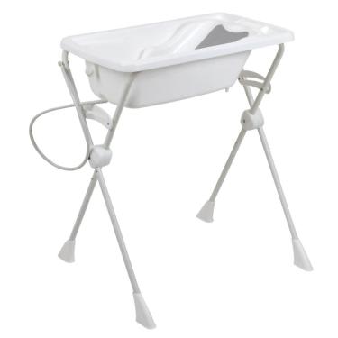 Imagem de Kit Banho Bebê Burigotto Banheira Branca Suporte e Redutor