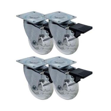 Imagem de Kit 4 un roda rodízio giratório freio gel 2 pol 50mm móveis - AJAX
