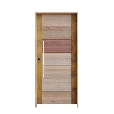 Imagem de Porta Batente Eucalipto 14 Puxador Barra chata 80cm X 82cm X 210cm Direito Rodam 3B