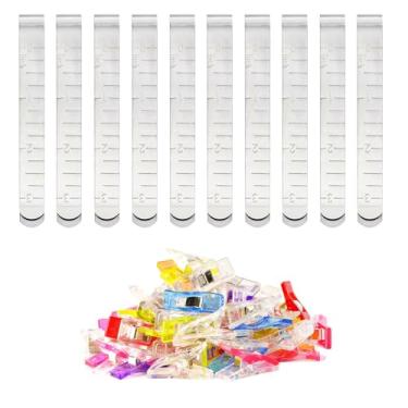 Imagem de MANOPAWS Kit Com 60 Clipes De Costura, Régua Medição Bainhas Aço Inoxidável, Plástico Para Quilting E Ferramenta Marcação Metal Tecido, Quilting, Alfinetes Acessórios
