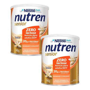 Imagem de Kit 2 Nutren Senior Complemento Alimentar Baunilha Zero Lactose 740g