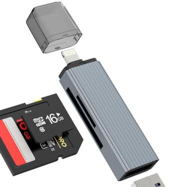 Imagem de Leitor de cartão Lightning para SD (3 em 1) para Apple MFi certificado para iPhone 14 Pro Micro SD OTG USB 3.0 adaptador para câmera TF armazenamento de memória flash drive transferência cabo