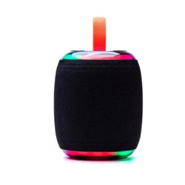 Imagem de Caixa de Som Bluetooth Portátil, 8W, LED RGB, TWS, Bateria 1200mAh, Rádio FM, Preto