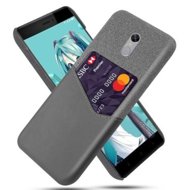 Imagem de Capa para Xiaomi Redmi Note 4x,Tela e tampa de couro PU,Antideslizante,360°cobertura completa à prova de choque com 1 slot de cartão atrás,Prevenção de queda-Gray