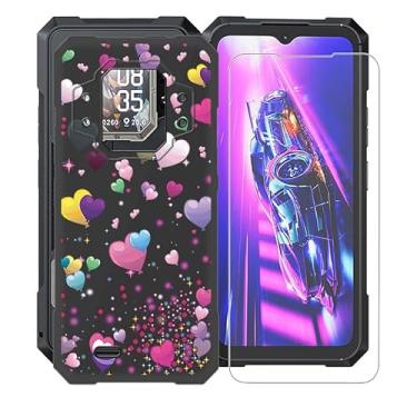 Imagem de AQGGIIXY Capa de telefone para Cubot KingKong X (16,7 cm), [1 x película protetora de vidro temperado], capa ultrafina de TPU macio preto [antiarranhões] [à prova de choque] para Cubot KingKong X