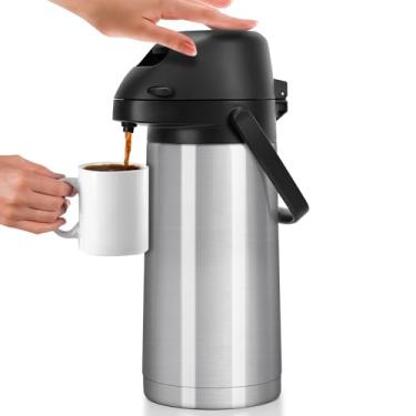 Imagem de Garrafa Térmica Inox com Ampola Aço, Garrafa Térmica Inox Café, Garrafa Termica Grande, 1900Ml, AçO InoxidáVel 304, Base Rotativa de 360 ° Para SaíDa de áGua Mais FlexíVel