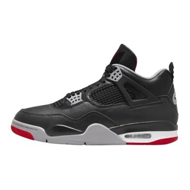 Imagem de Nike Tênis de basquete masculino Air Jordan 4 retrô, Preto/vermelho-fogo - cinza - branco cume, 38